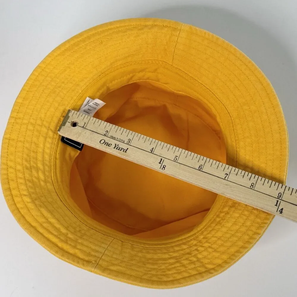 ADIDAS Bucket Hat Unisex Sz O/S Mustard Yellow Black Logo Summer Beach - READ
